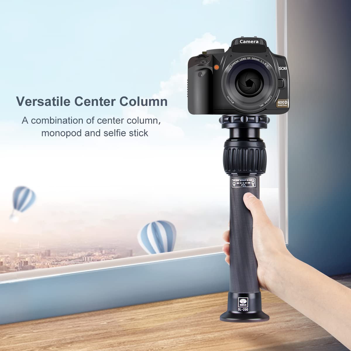 Sirui Sl 200 Tripod Extension Pole, Two Section Carbon Fiber Center Column Tripod Extender Tripod Extension Tube